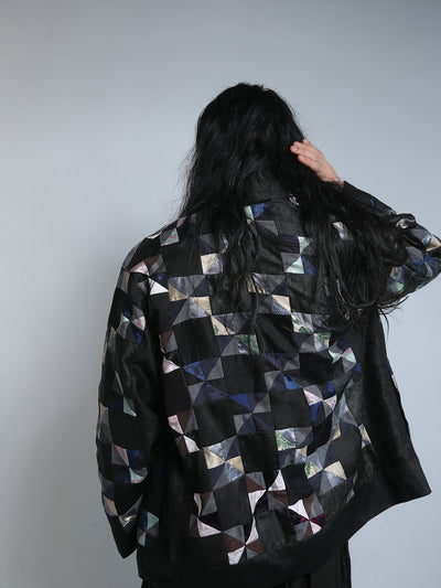 Katliax Miao ethnic group Patckwork Silk Blazer