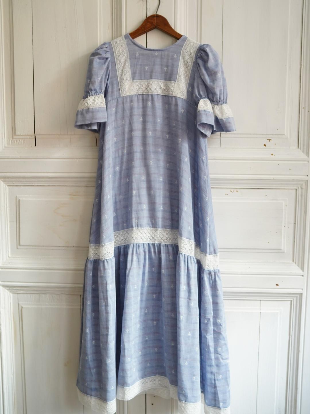 Unlogical Poem Anchor Jacquard Crochet Lace Dress