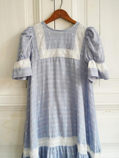 Unlogical Poem Anchor Jacquard Crochet Lace Dress