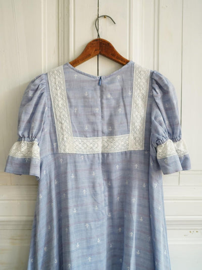 Unlogical Poem Anchor Jacquard Crochet Lace Dress