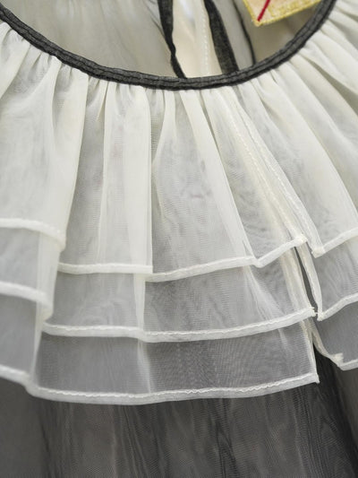 Unlogical Poem  Stylish Playful Ruffled Collar Mesh Print Dress