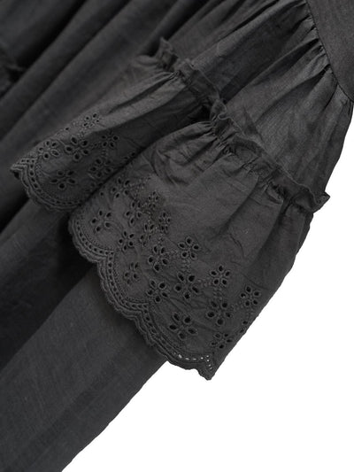 Unlogical Poem Irregular lace classical ramie dress