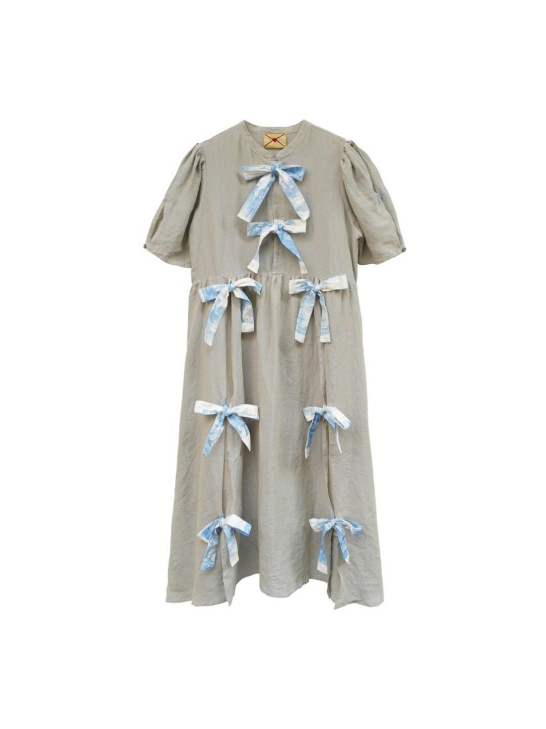 Unlogical Poem Vintage-Style  Lace-Up Bow Long Dress