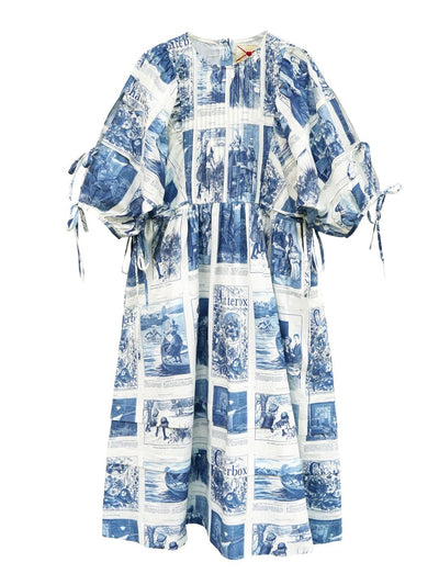 Unlogical Poem Vintage-Style Puff Sleeve Printed Dress