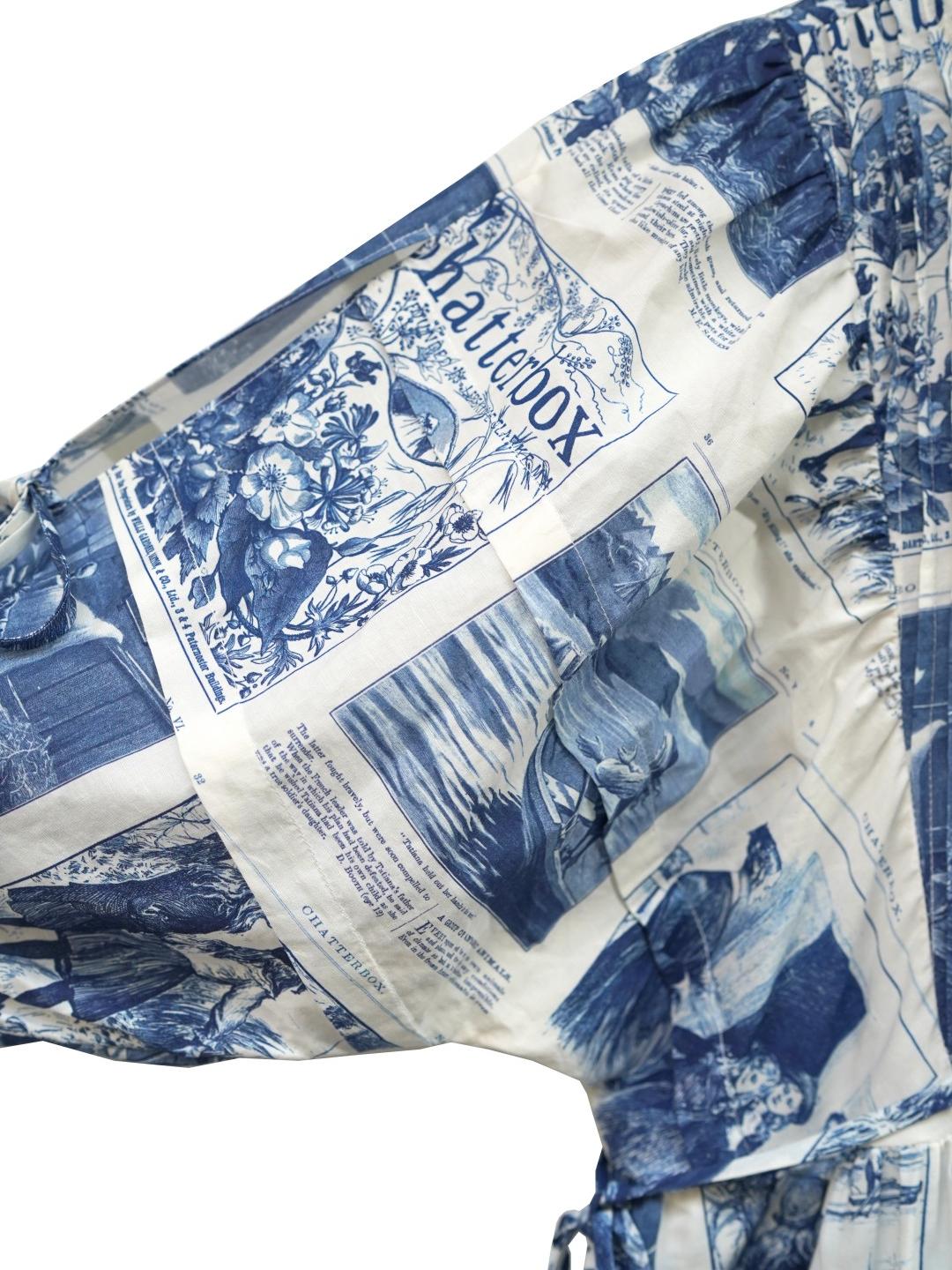 Unlogical Poem Vintage-Style Puff Sleeve Printed Dress