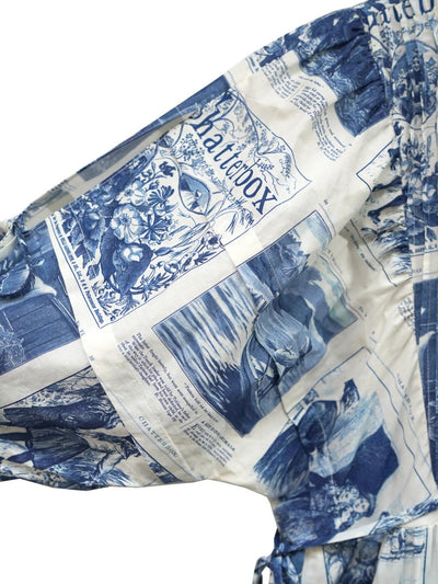 Unlogical Poem Vintage-Style Puff Sleeve Printed Dress