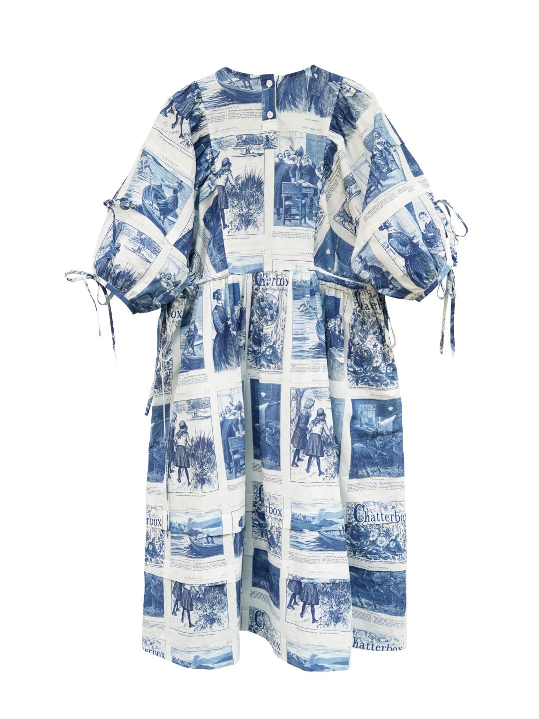 Unlogical Poem Vintage-Style Puff Sleeve Printed Dress