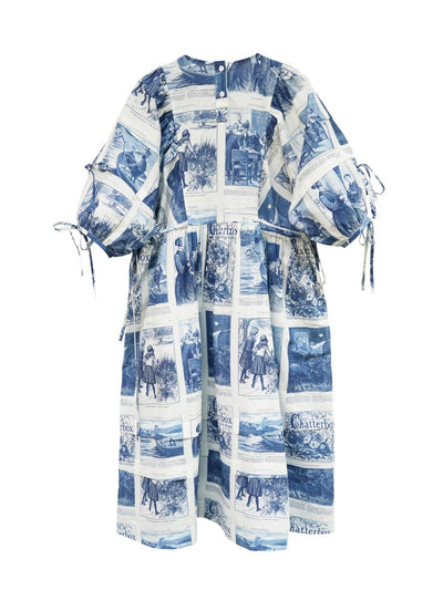 Unlogical Poem Vintage-Style Puff Sleeve Printed Dress