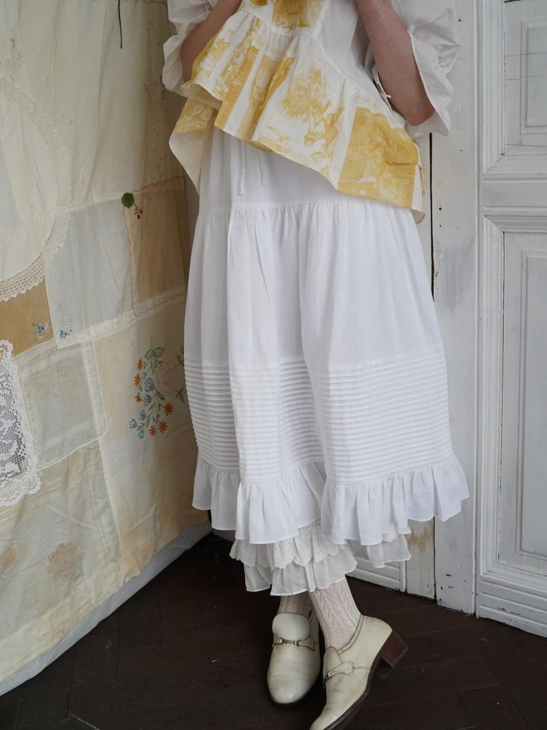 Unlogical Poem Victorian-Style Piped Ruffle Midi Skirt