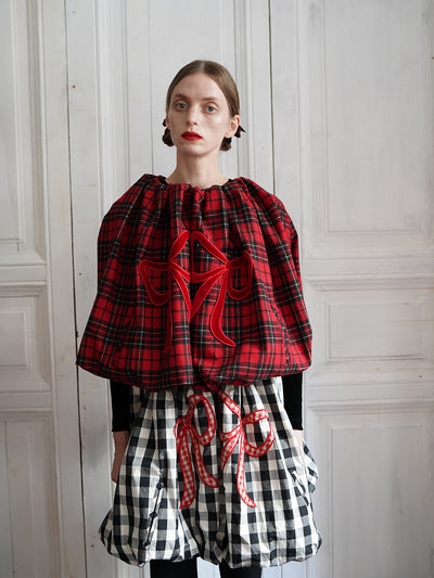 Unlogical Poem Victorian-style Tartan Woolen Top/Skirt