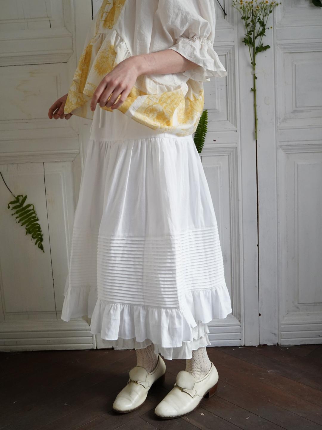 Unlogical Poem Victorian-Style Piped Ruffle Midi Skirt
