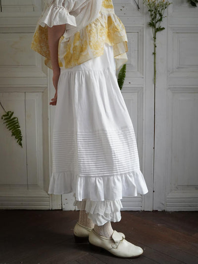 Unlogical Poem Victorian-Style Piped Ruffle Midi Skirt