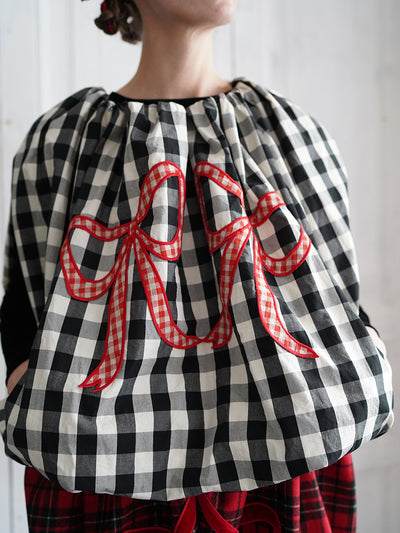 Unlogical Poem Victorian-style Ginghim Cotton Top/Skirt