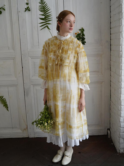 Unlogical Poem Versatile Mesh Layered Overlay Dress