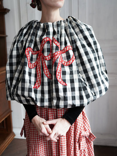 Unlogical Poem Victorian-style Ginghim Cotton Top/Skirt