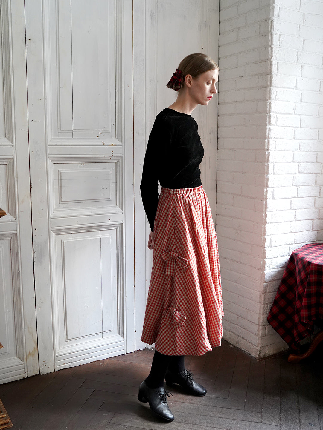 Unlogical Poem Retro-style Black Velvet Top