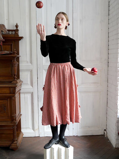 Unlogical Poem Retro-style Black Velvet Top