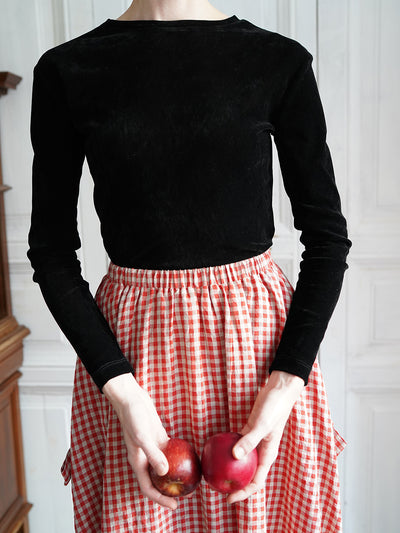 Unlogical Poem Retro-style Black Velvet Top