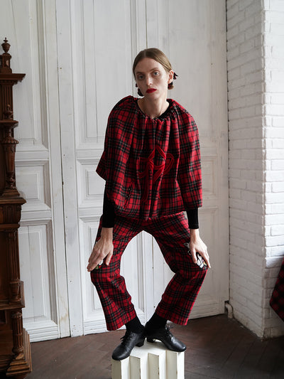 Unlogical Poem Victorian-style Tartan Woolen Top/Skirt