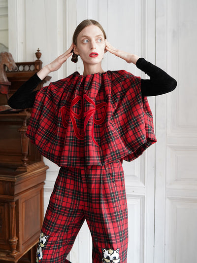 Unlogical Poem Victorian-style Tartan Woolen Top/Skirt