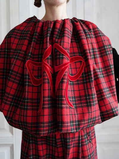 Unlogical Poem Victorian-style Tartan Woolen Top/Skirt