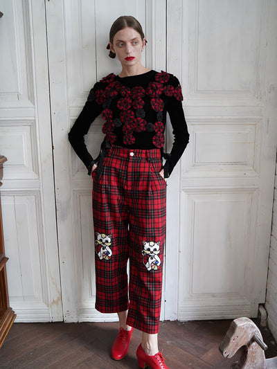 Unlogical Poem Retro-style Black Velvet Top