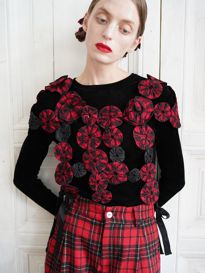 Unlogical Poem Retro-style Black Velvet Top