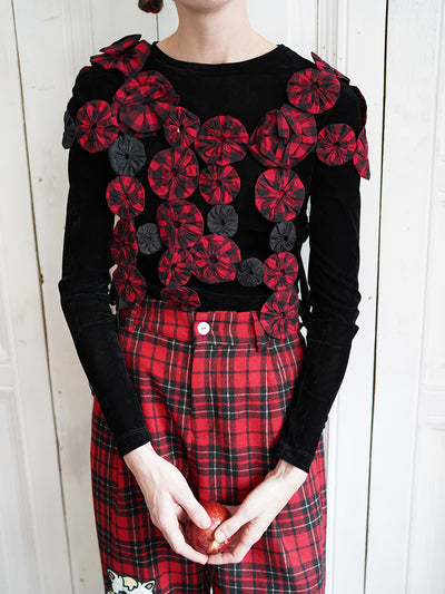 Unlogical Poem Retro-style Black Velvet Top