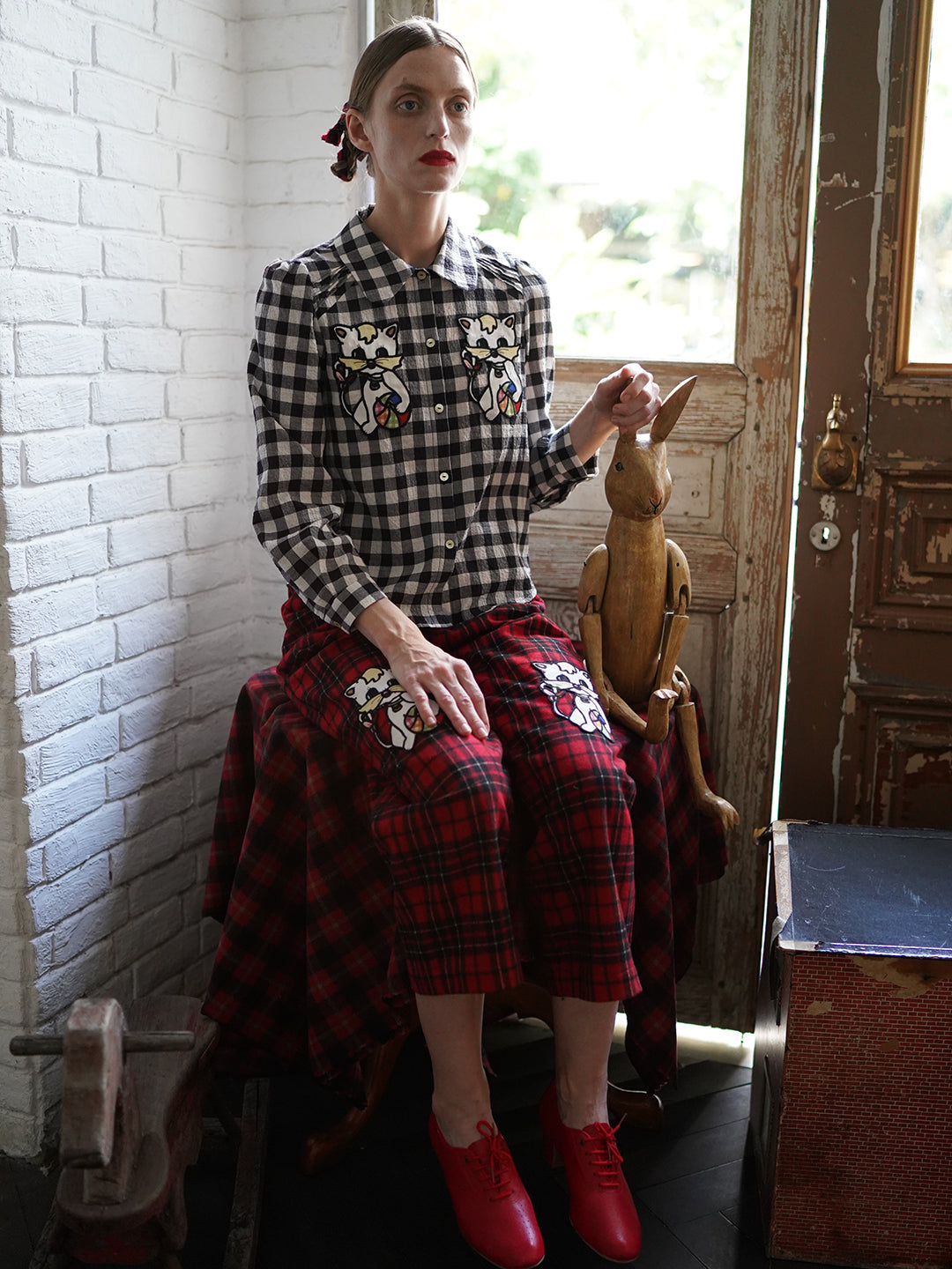 Unlogical Poem Black and White Gingham Cotton Shirt