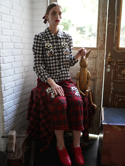 Unlogical Poem Black and White Gingham Cotton Shirt