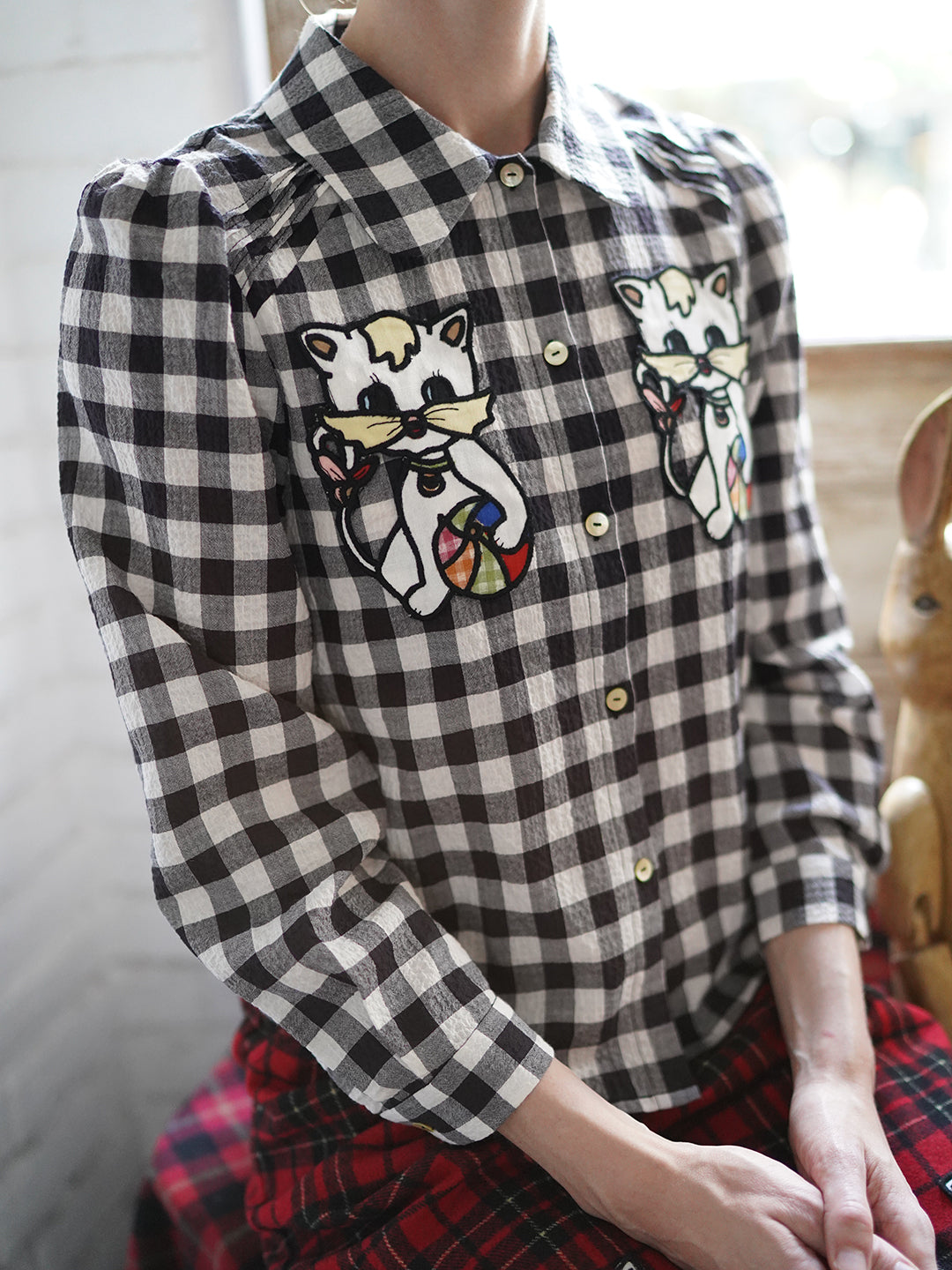 Unlogical Poem Black and White Gingham Cotton Shirt