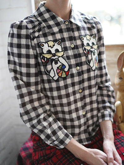 Unlogical Poem Black and White Gingham Cotton Shirt