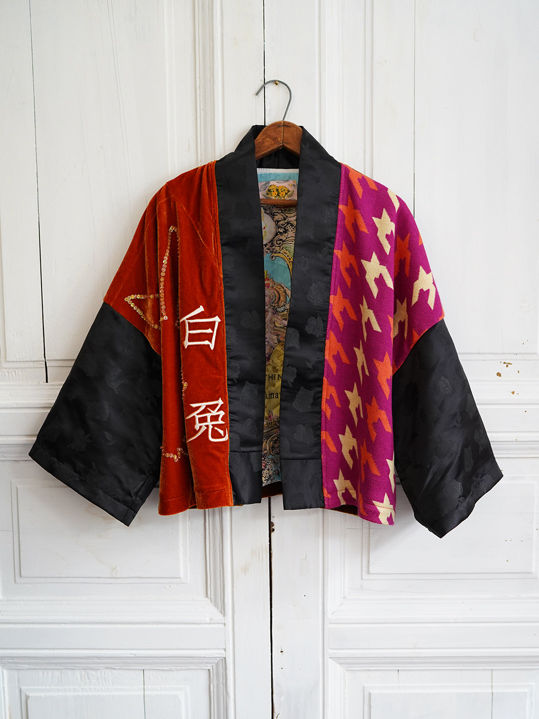 Unlogical Poem One-of-a-kind Embroidered Patchwork Kimono