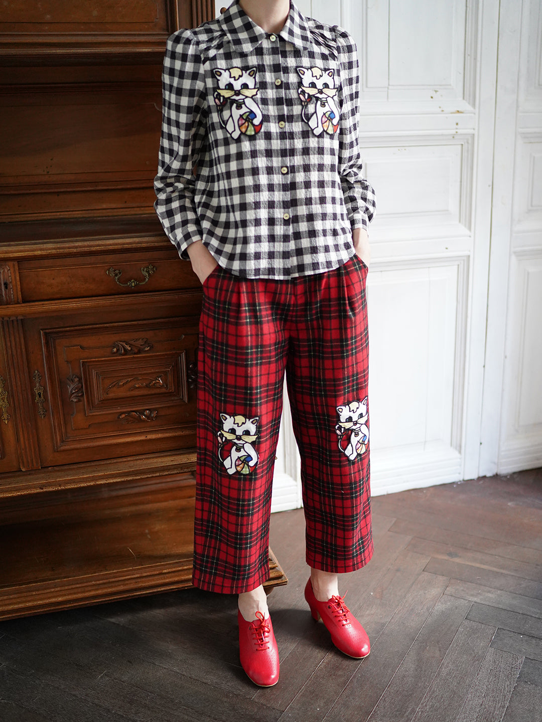 Unlogical Poem Black and White Gingham Cotton Shirt