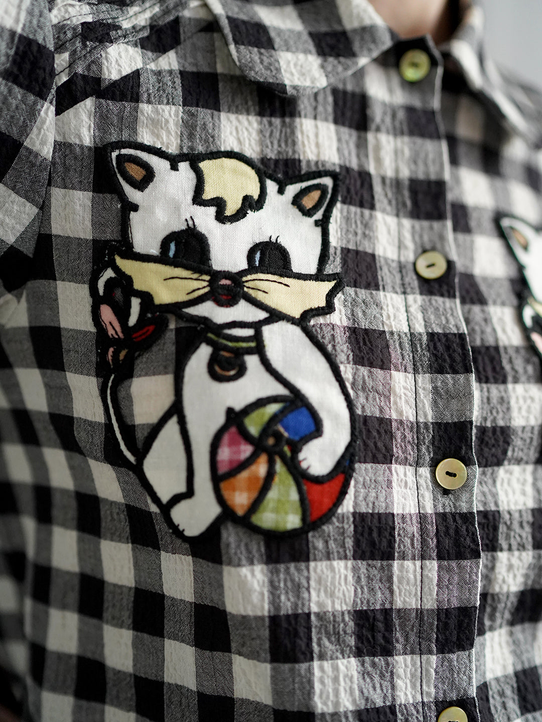 Unlogical Poem Black and White Gingham Cotton Shirt