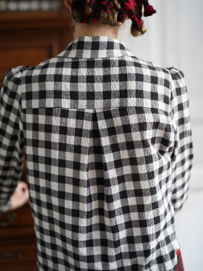 Unlogical Poem Black and White Gingham Cotton Shirt