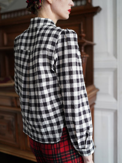 Unlogical Poem Black and White Gingham Cotton Shirt