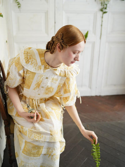 Unlogical Poem Vintage-Style Puff Sleeve Printed Dress