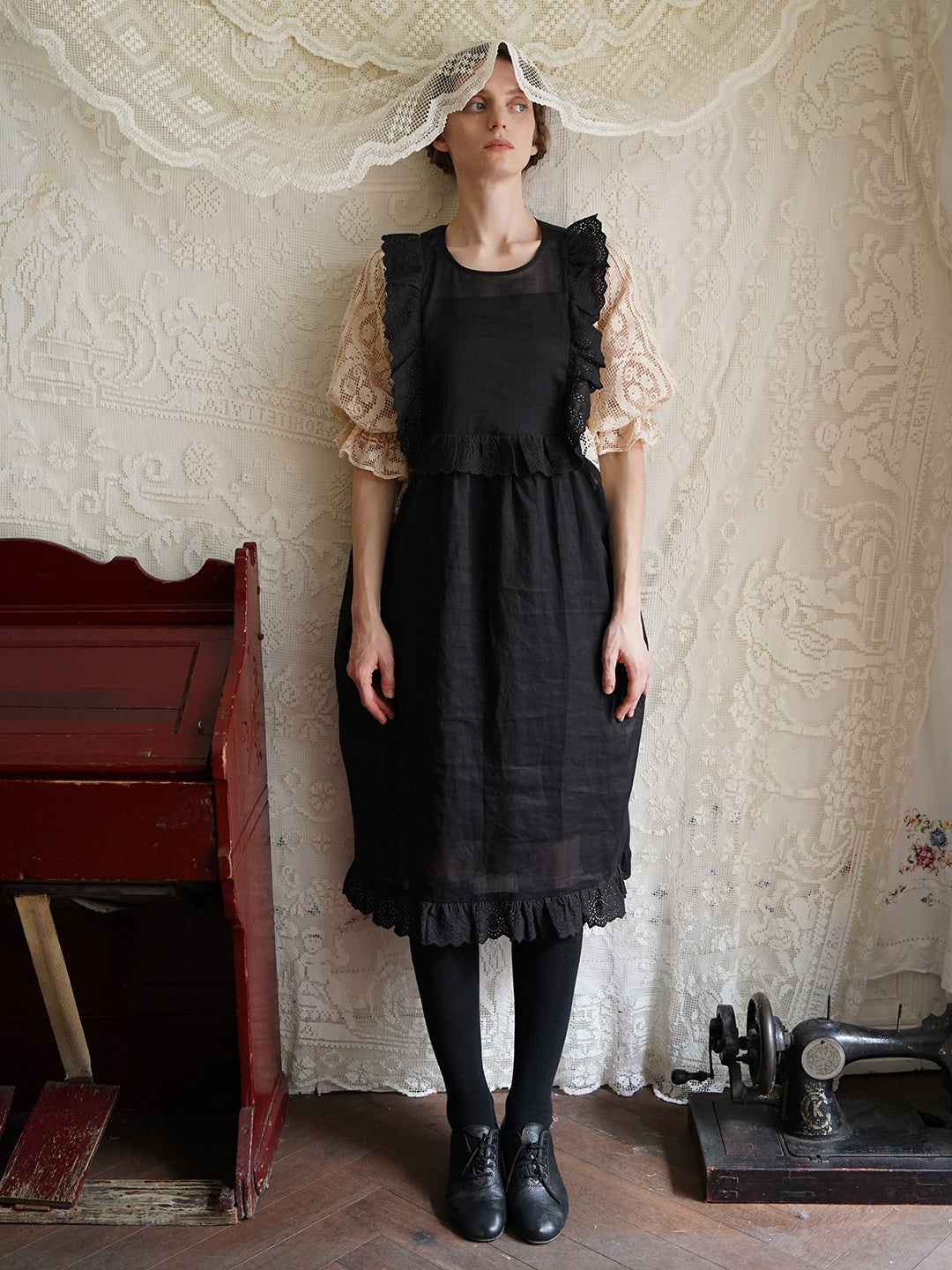 Unlogical Poem Patchwork Handmade Antique Lace Dress