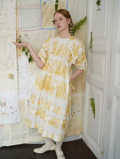 Unlogical Poem Vintage-Style Puff Sleeve Printed Dress