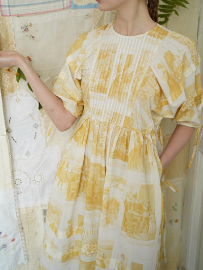 Unlogical Poem Vintage-Style Puff Sleeve Printed Dress