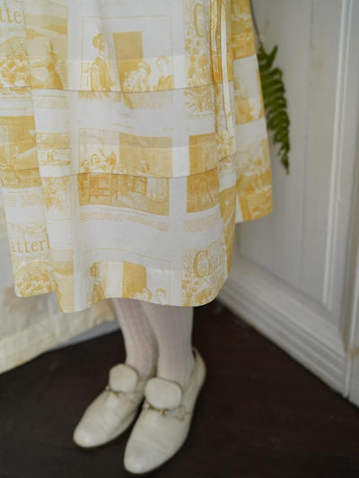 Unlogical Poem Vintage-Style Puff Sleeve Printed Dress
