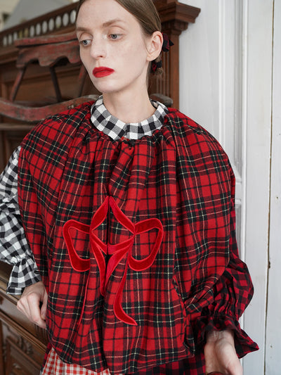 Unlogical Poem Victorian-style Tartan Woolen Top/Skirt