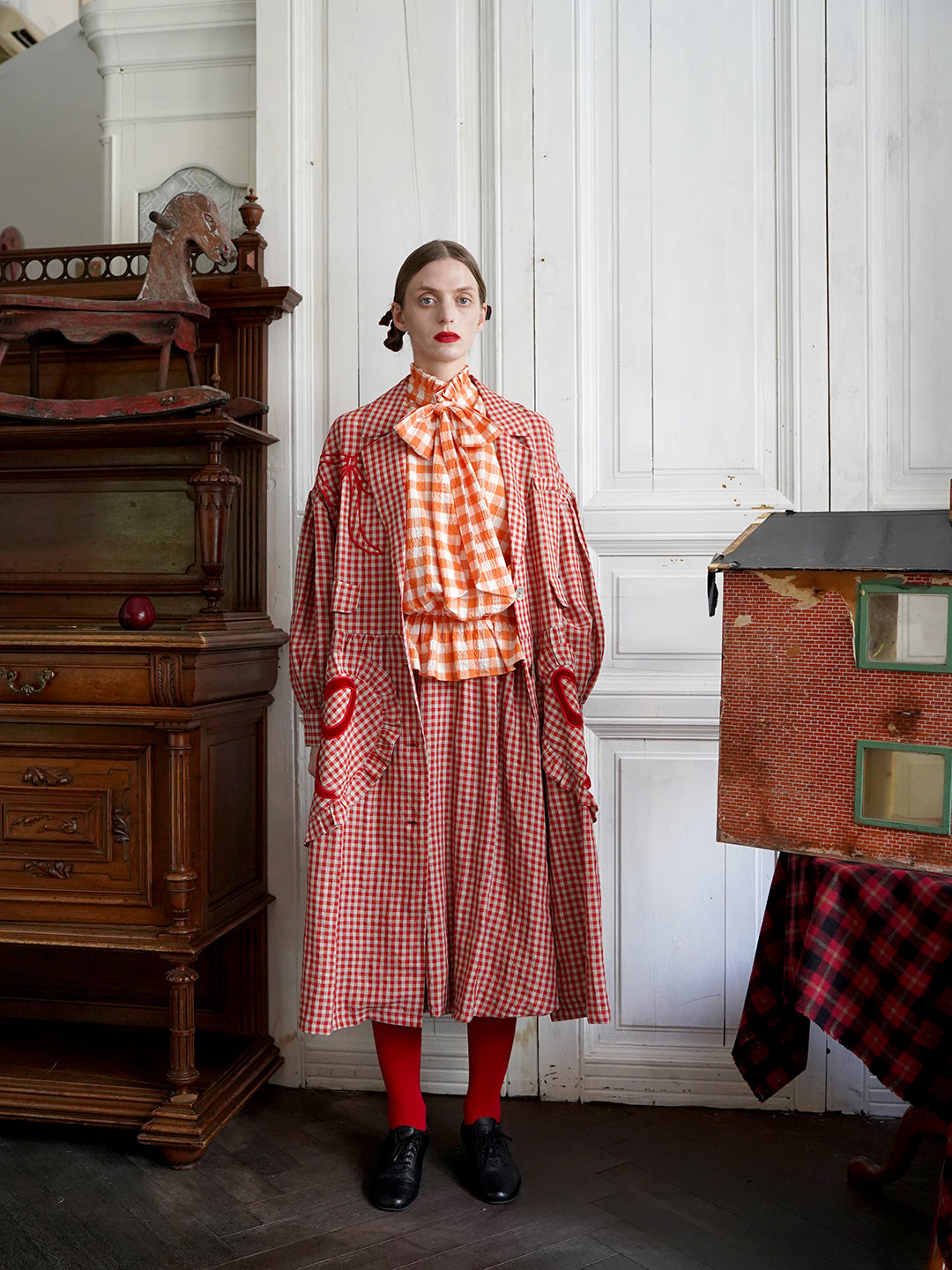 Unlogical Poem Retro-style Bow Linen Bud Skirt