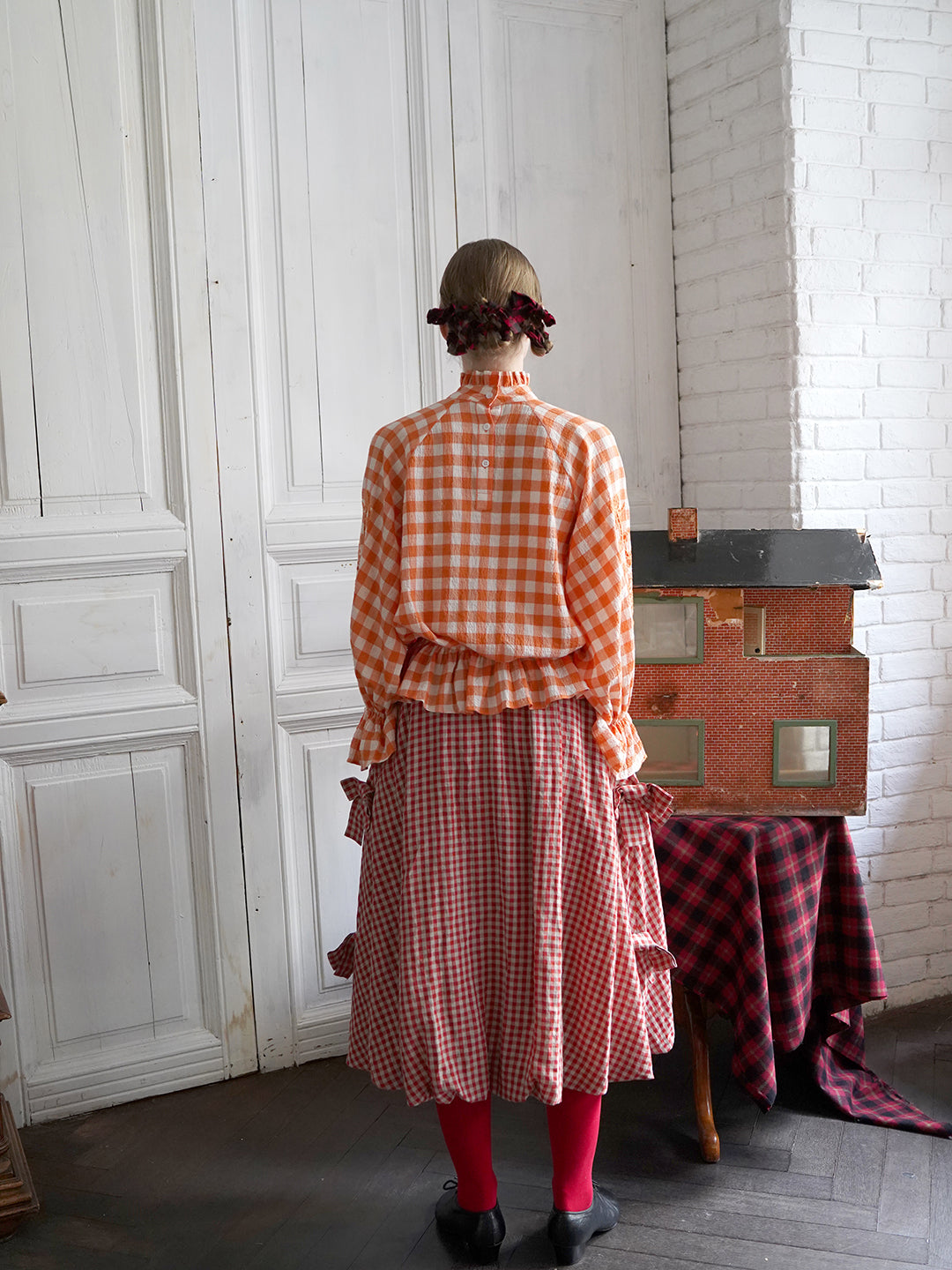 Unlogical Poem Retro-style Bow Linen Bud Skirt