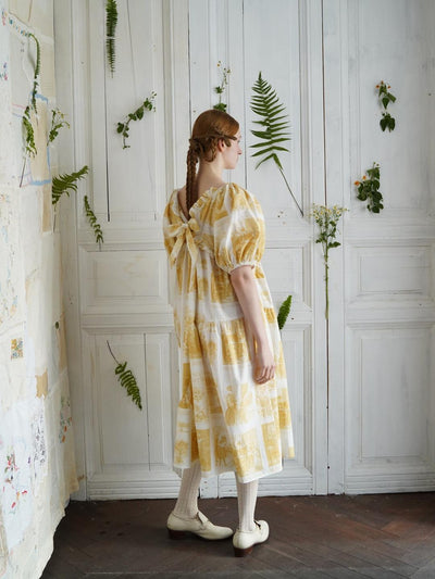 Unlogical Poem Asymmetrical Hem  Dress with Open Back and Bow