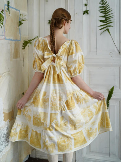 Unlogical Poem Asymmetrical Hem  Dress with Open Back and Bow