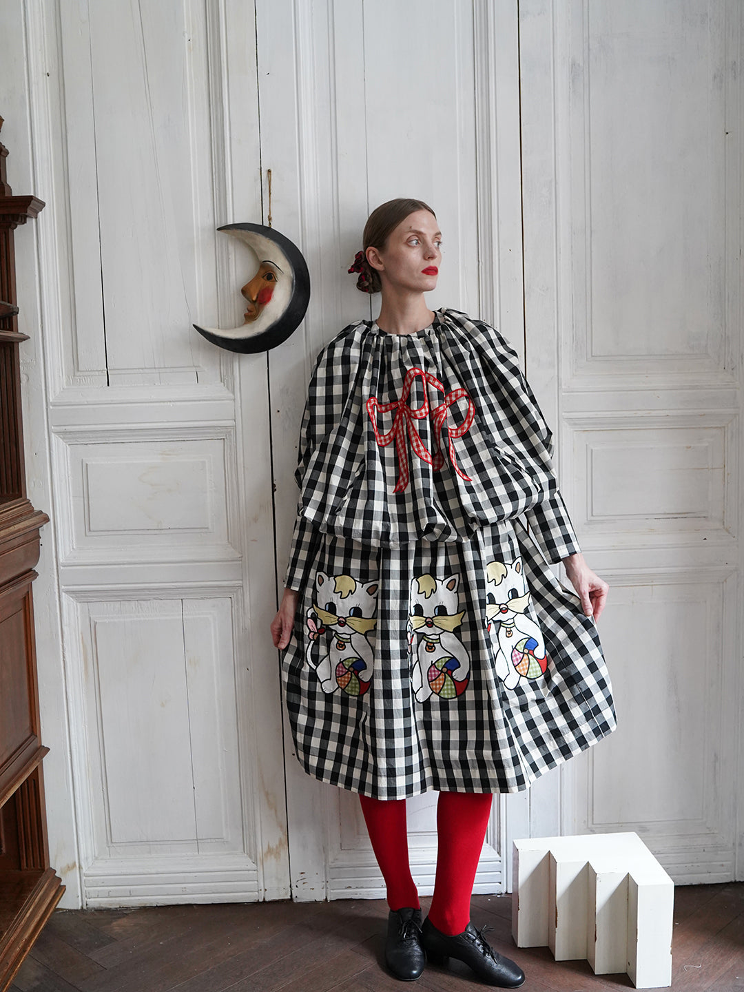 Unlogical Poem Victorian-style Ginghim Cotton Top/Skirt