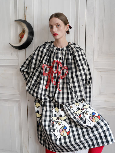 Unlogical Poem Victorian-style Ginghim Cotton Top/Skirt