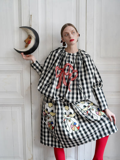 Unlogical Poem Victorian-style Ginghim Cotton Top/Skirt